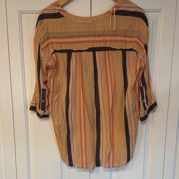 Nine West Orange and Brown Striped Blouse - Picture 6 of 11